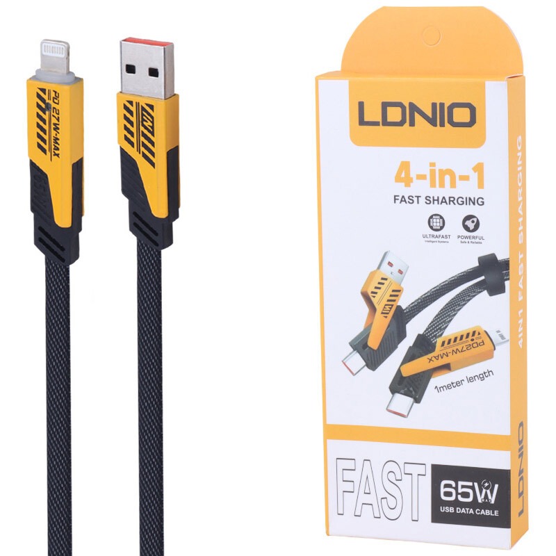 کابل شارژ چندکاره فست شارژ 65 وات الدینیو highcopy طول 1 متر