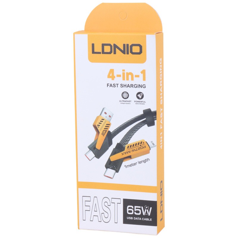 کابل شارژ چندکاره فست شارژ 65 وات الدینیو highcopy طول 1 متر