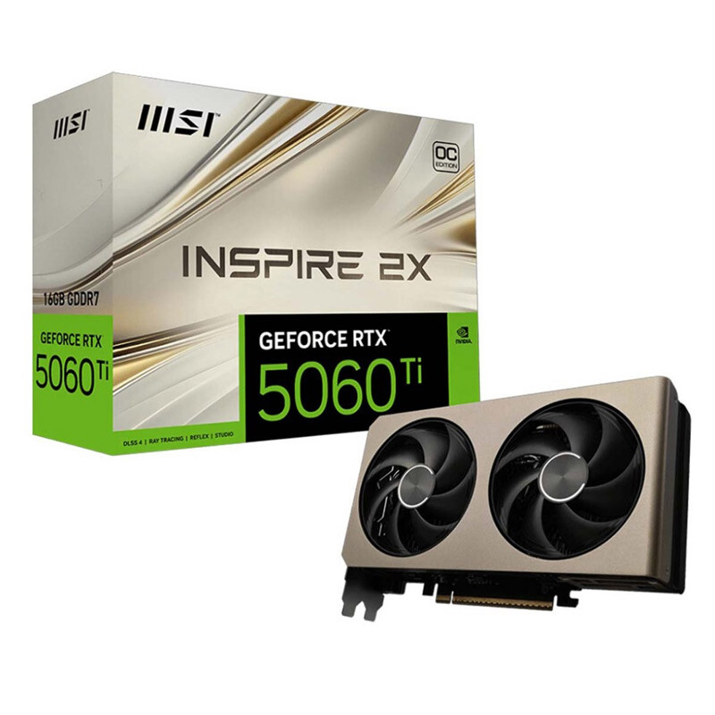 کارت گرافیک MSI GeForce RTX 5060 Ti INSPIRE 2X OC 8GB GDDR7 128it